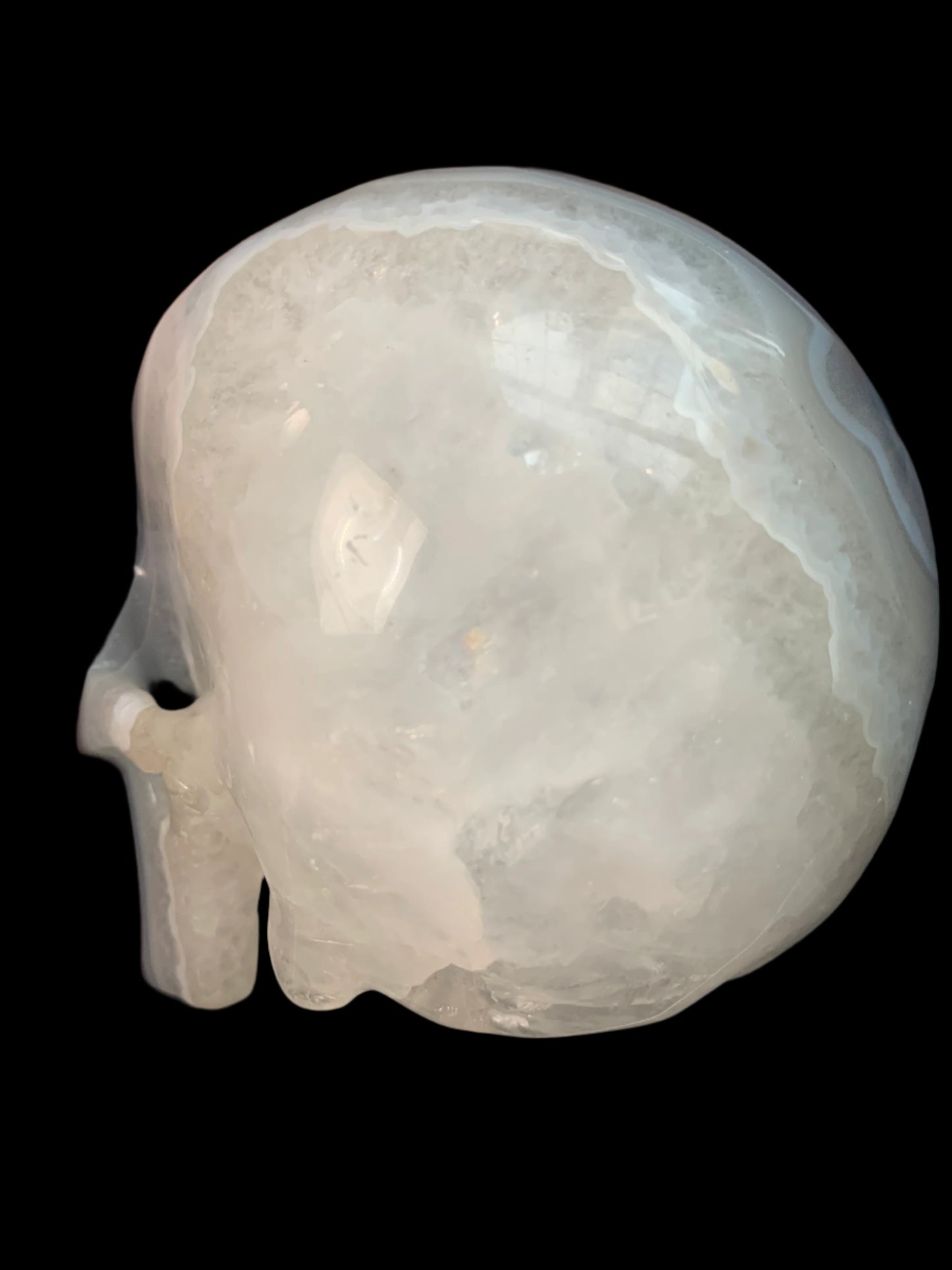 5.4" Agate, Quartz & Seraphinite Skull