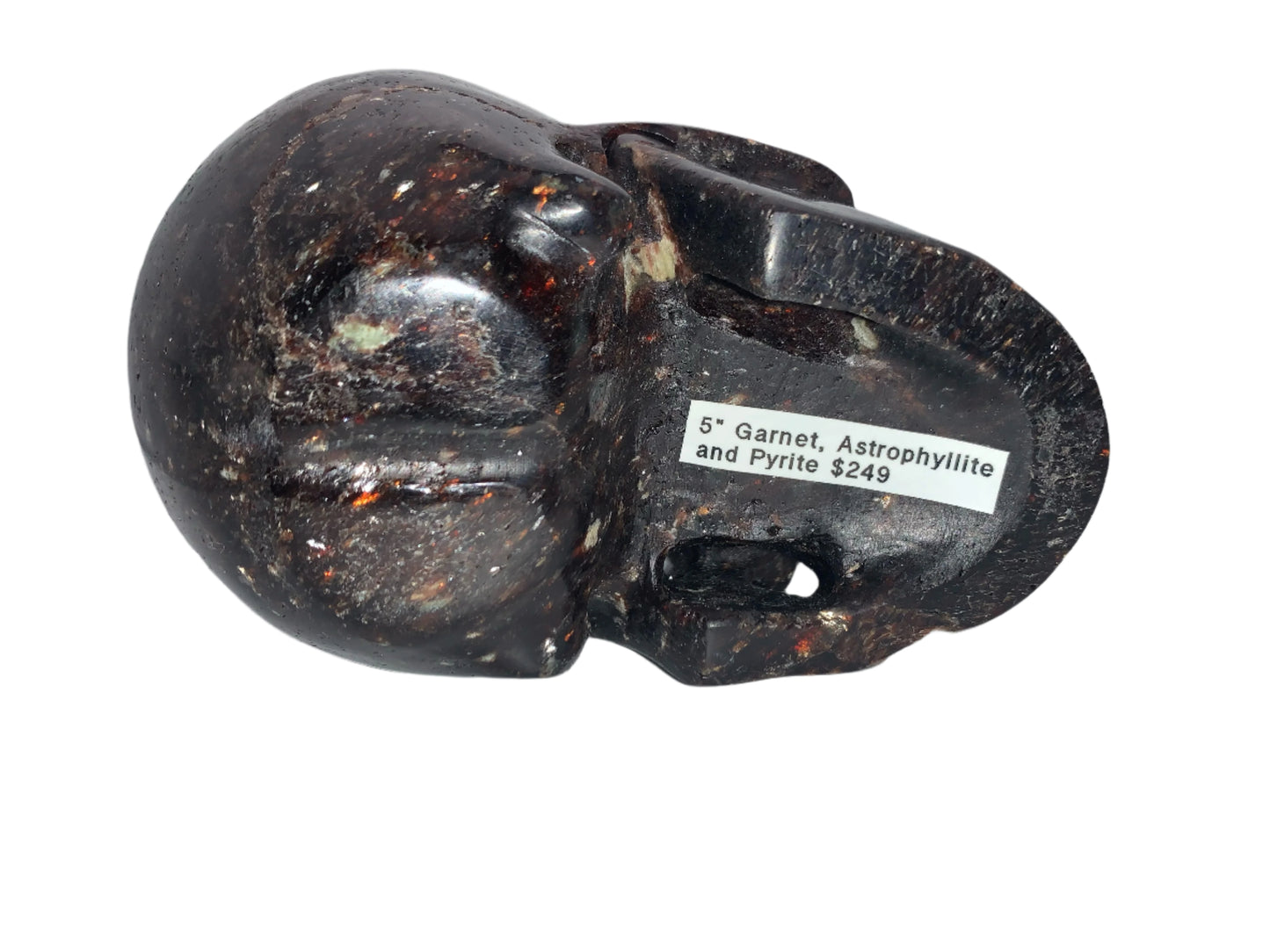 5.3" Garnet, Astrophyllite & Pyrite Skull