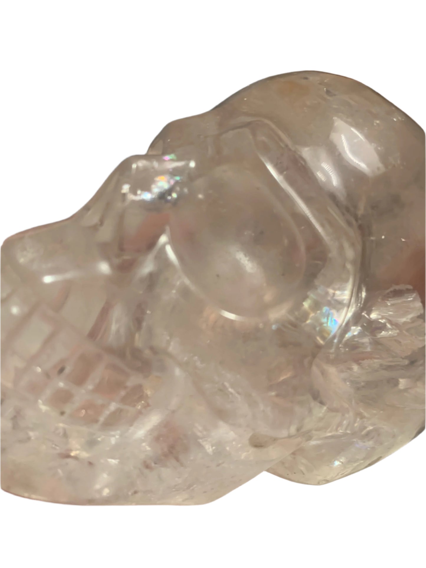 4" Master Healer Alpine Quartz Skull w/ Rainbows