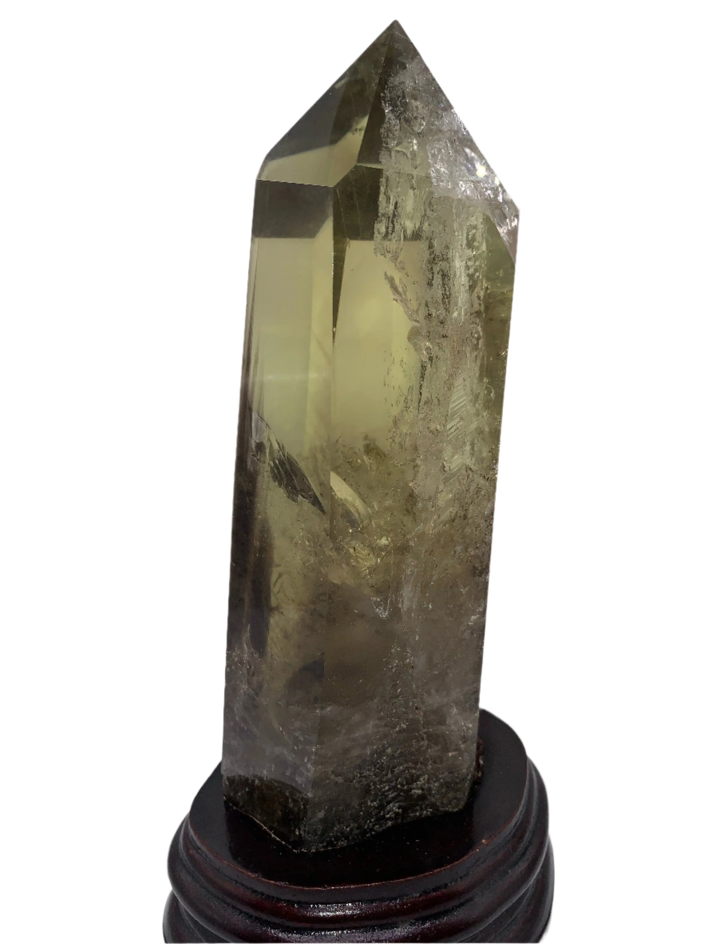 8.125" Smoky Citrine Time Keeper Generator Obelisk w/ LOTS OF RAINBOWS