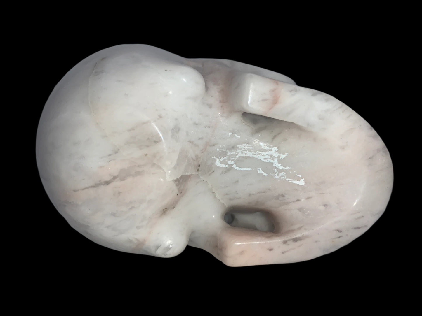 5.3" White Flower Agate Skull