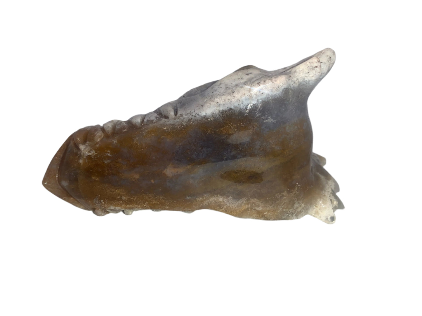 Ágata musgosa de 6,2" con dragón de calcedonia