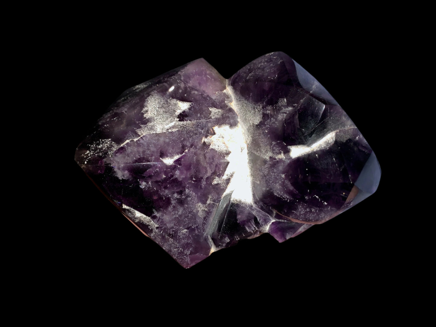 6.75" Alpine Amethyst Double Generator Skull w/ Rainbows