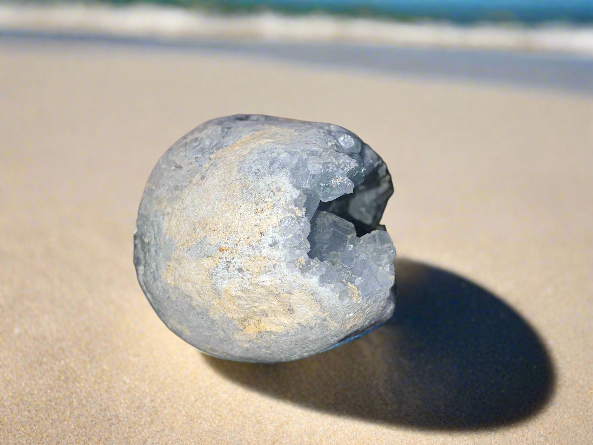 5.3" Celestite Geode Egg