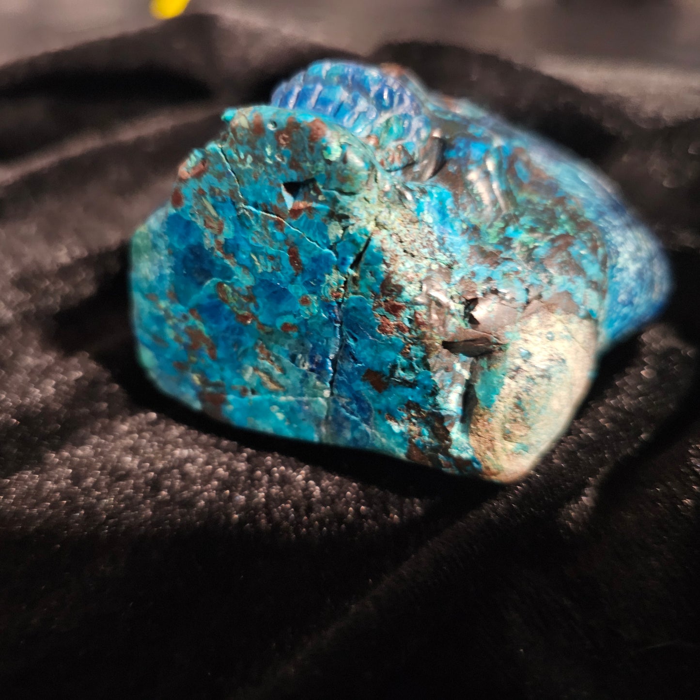 Cráneo de cristal de crisocola 'azul verdadero'