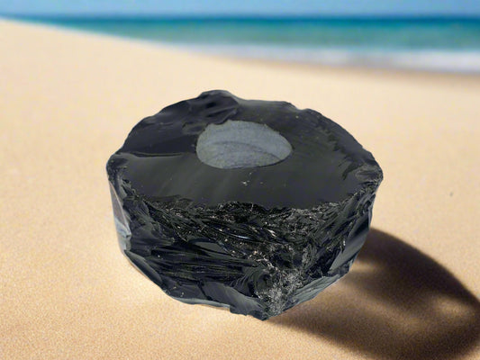 Black Obsidian Candle Holder