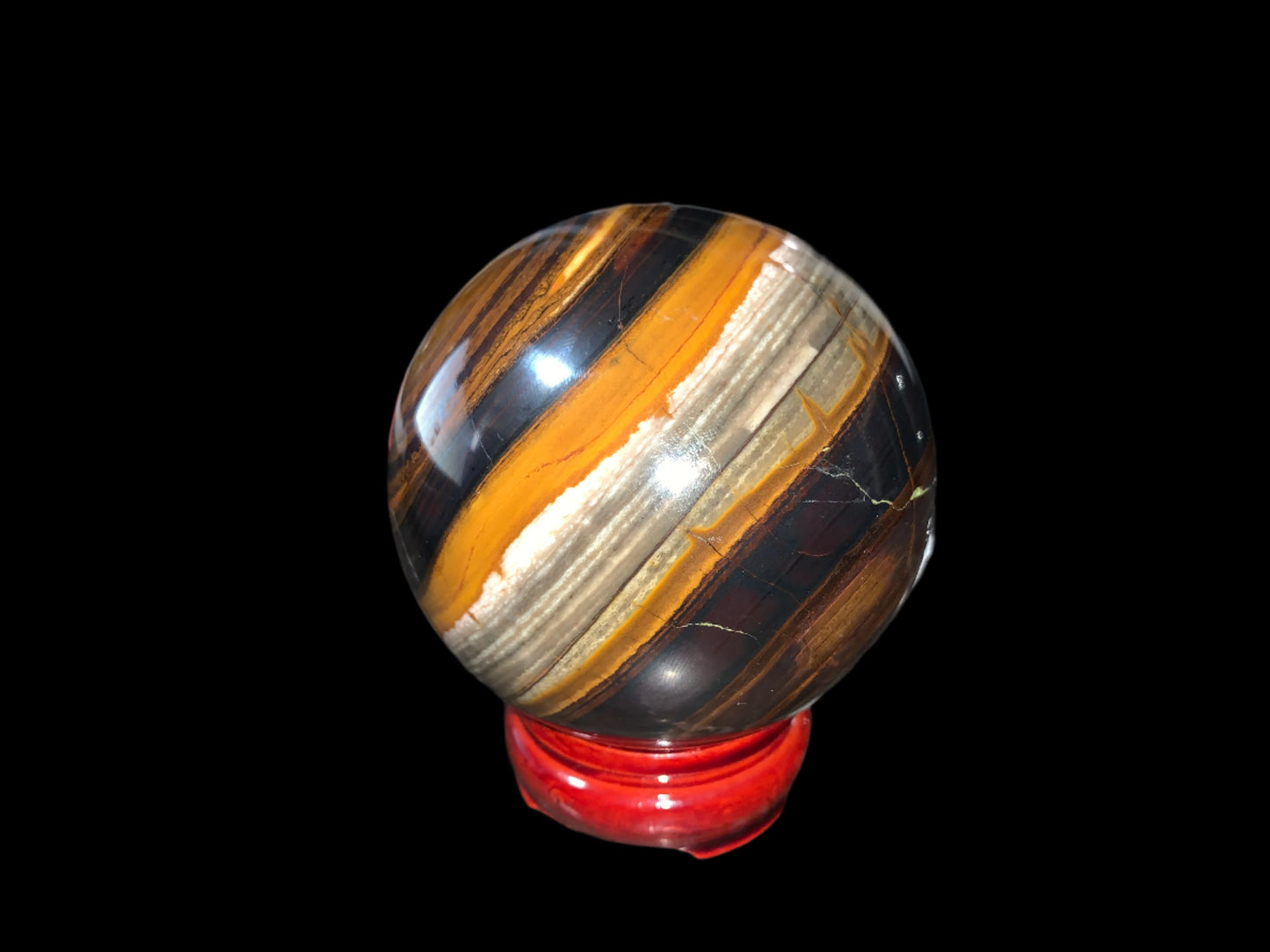 3.3" Red Tiger Iron Sphere