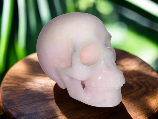 5.3" Pink Aragonite Skull