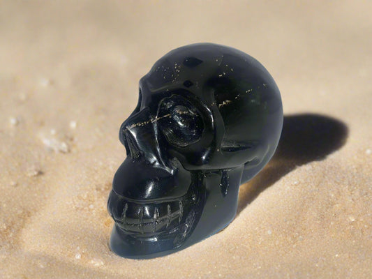 3.9" Golden Sheen Obsidian Skull