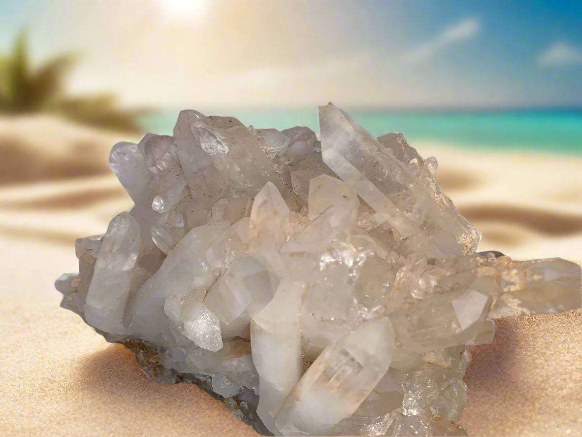 9.5" Freeform Quartz Cluster w/ Hematoid
