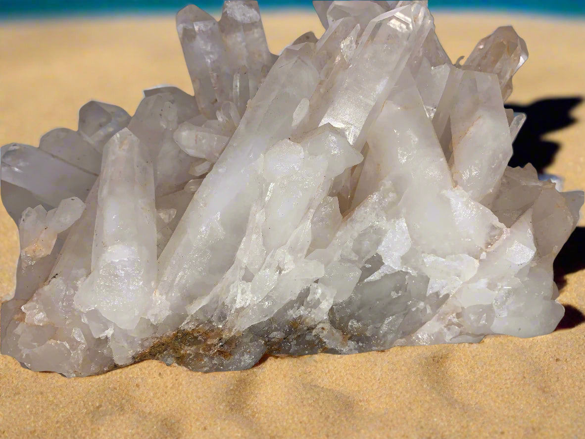 9.5" Freeform Quartz Cluster w/ Hematoid