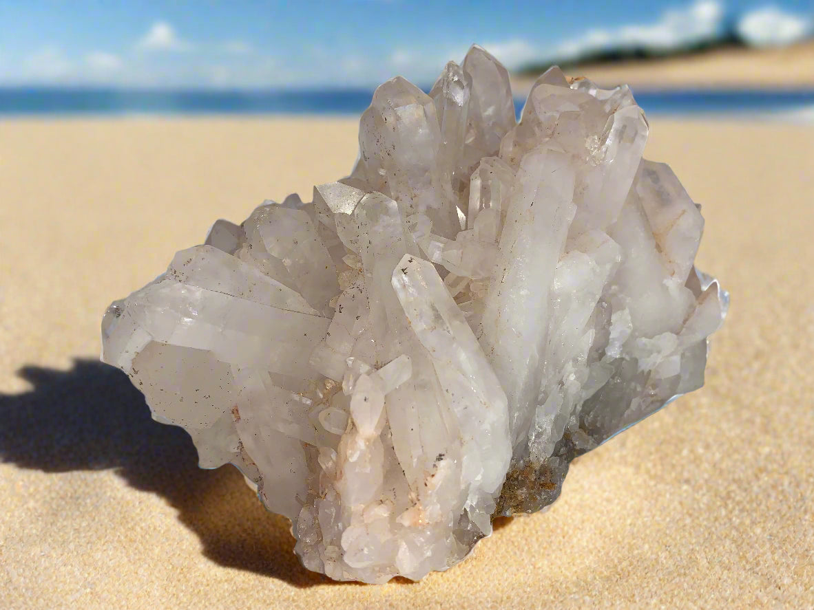 9.5" Freeform Quartz Cluster w/ Hematoid
