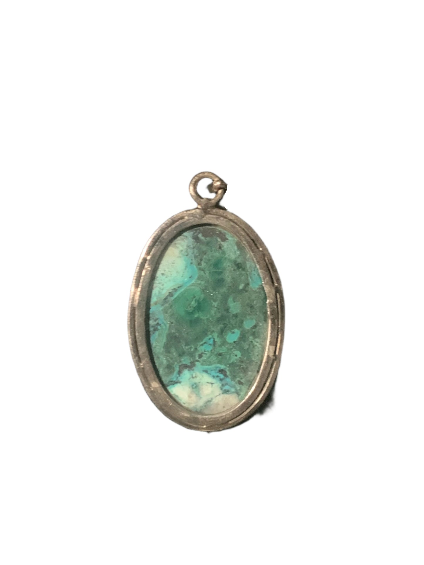 Chrysocolla Malachite Pendant in Sterling Silver