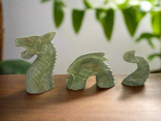 3pc 6" Lemon Jade Dragon