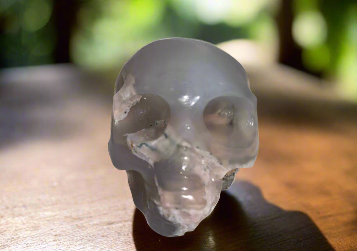 2.7" Flower Agate Skull