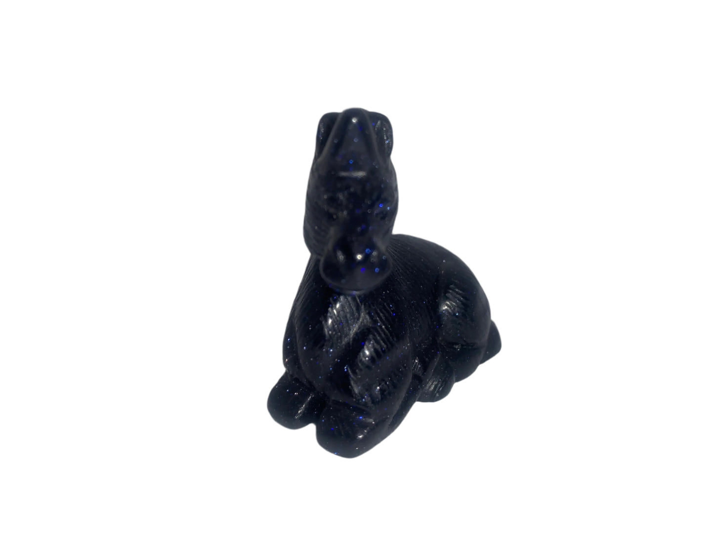 Unicornio de piedra dorada azul de 1,9"