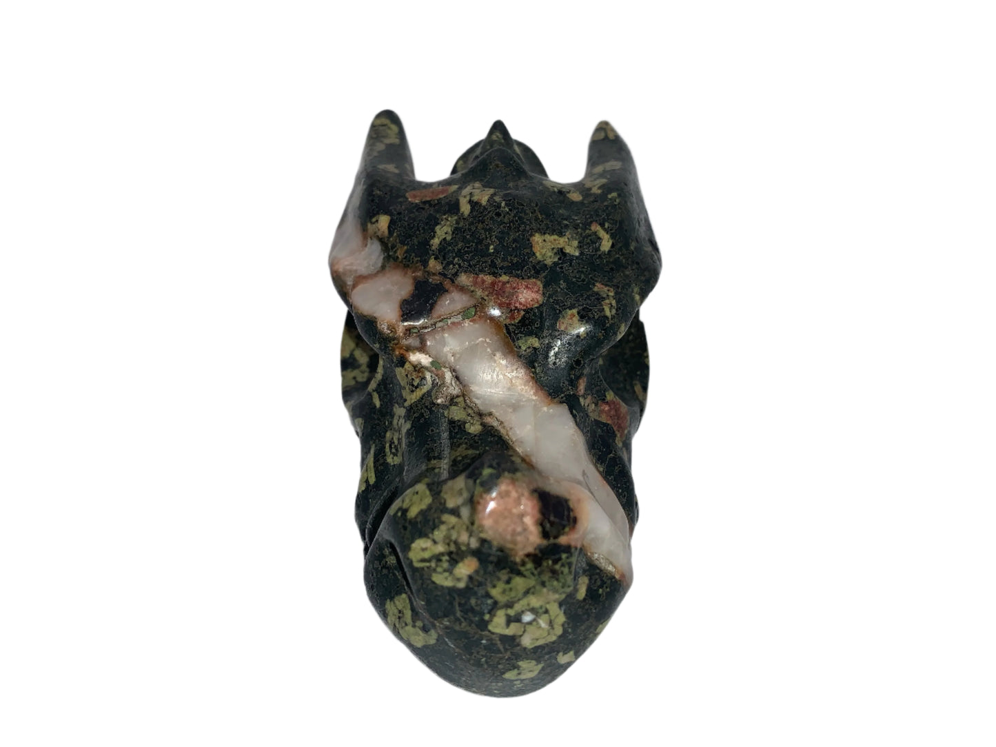 Cráneo de dragón de jaspe de la selva tropical de 4,6"