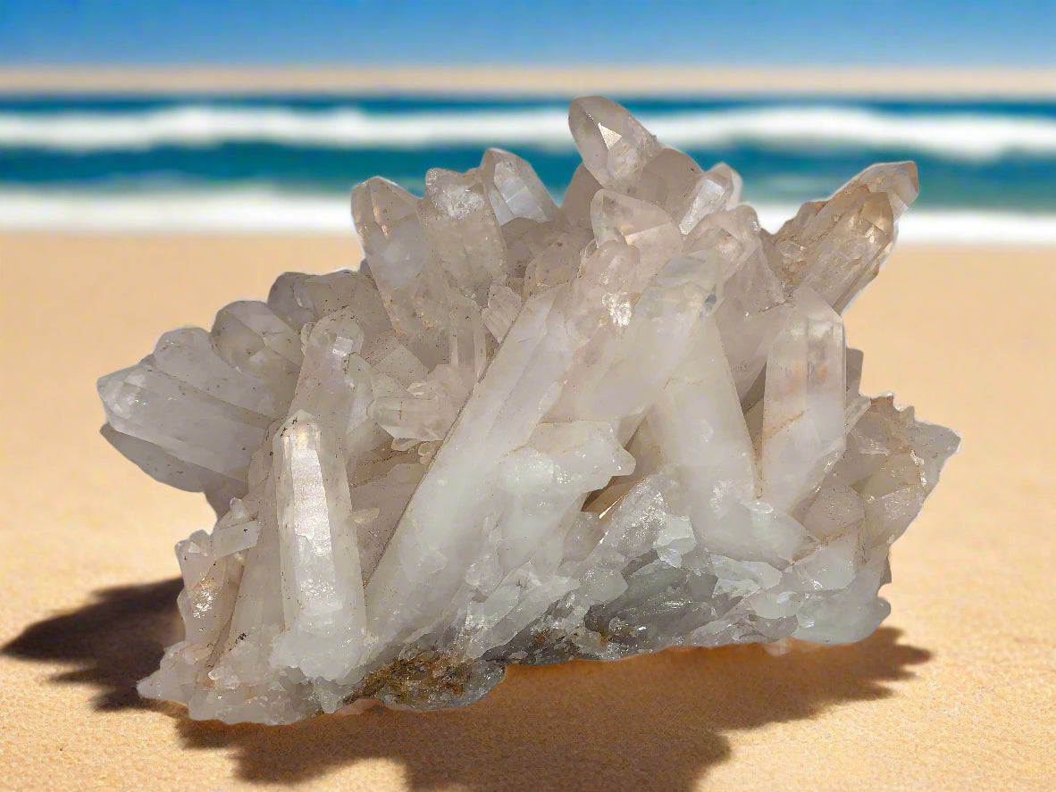 9.5" Freeform Quartz Cluster w/ Hematoid
