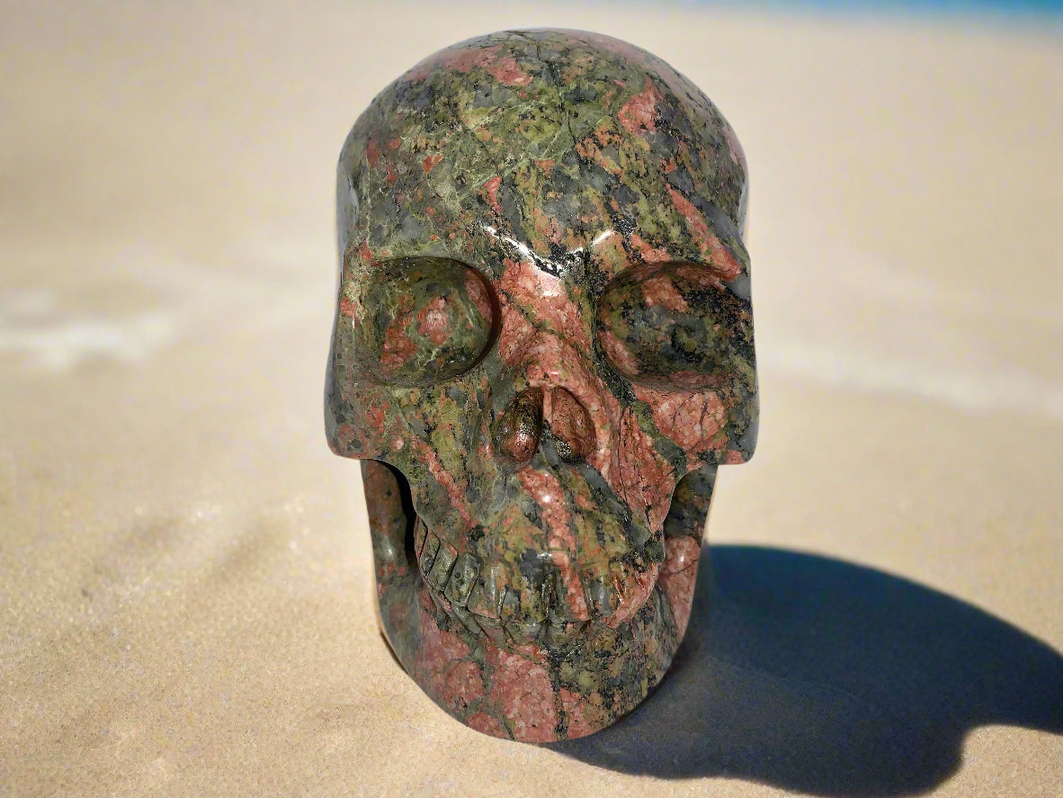 5.4" Unakite Jasper Skull