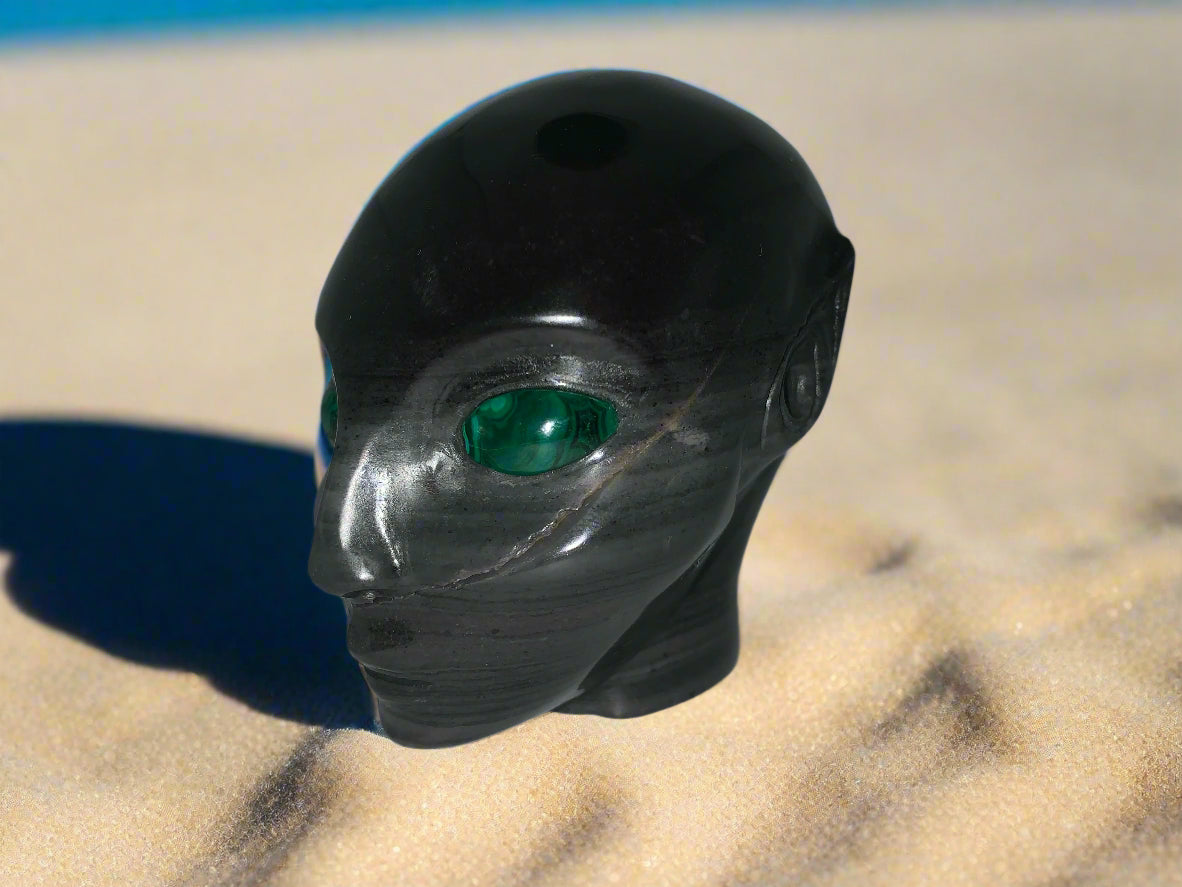 4" Polychrome Jasper w/ Malachite Eyes