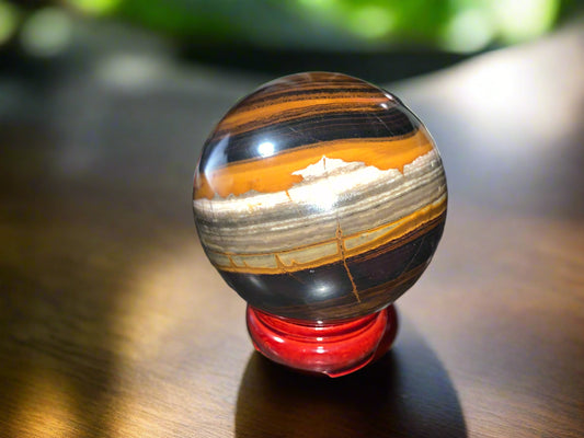 3.3" Red Tiger Iron Sphere