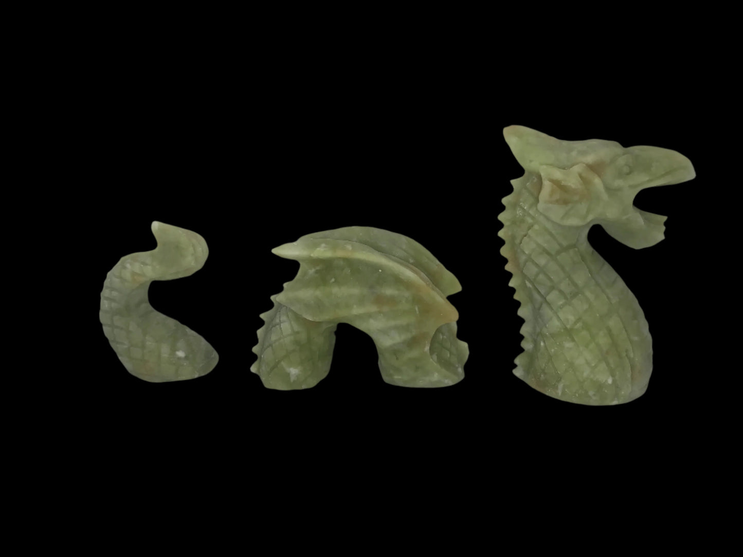 3pc 6" Lemon Jade Dragon