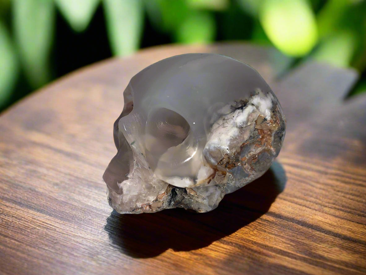 2.7" Flower Agate Skull