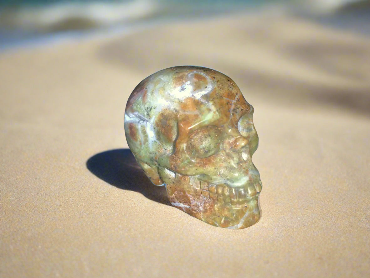 2.2" Green Opal Skull