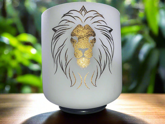 Crown Chakra Lion Pattern Quartz Bowl - B Note