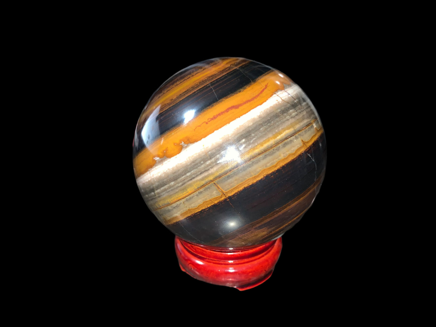 3.3" Red Tiger Iron Sphere