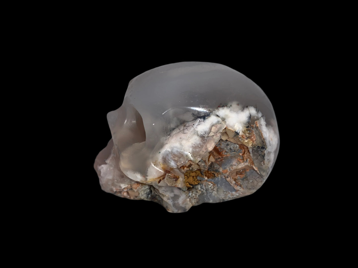 2.7" Flower Agate Skull