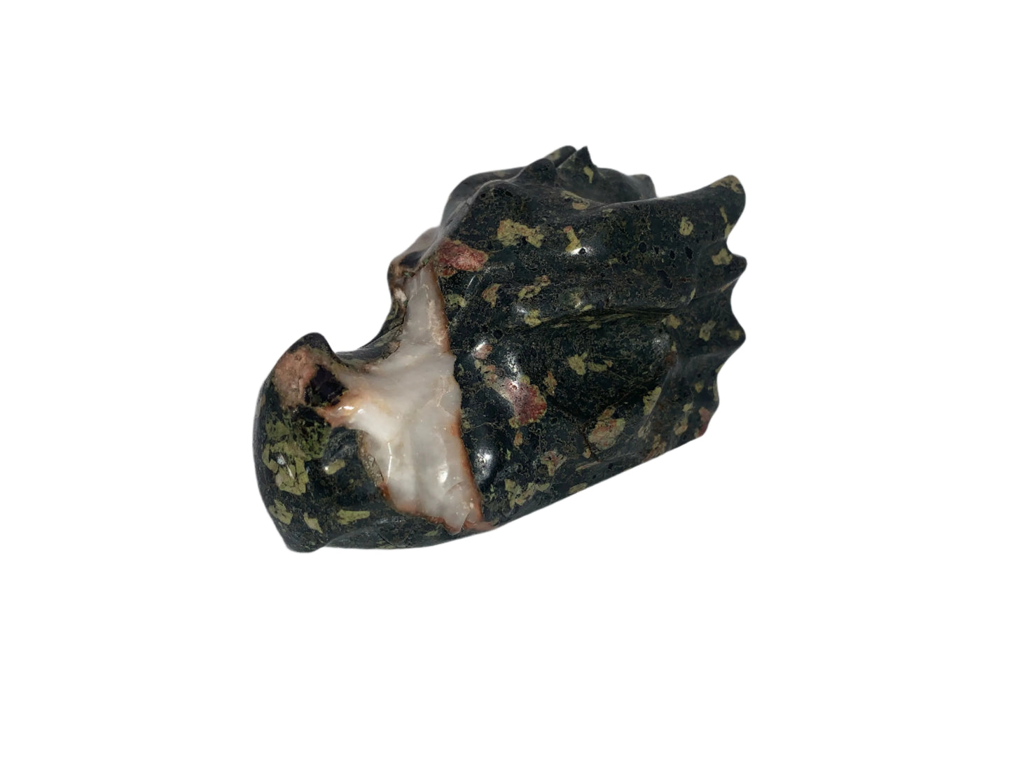 Cráneo de dragón de jaspe de la selva tropical de 4,6"