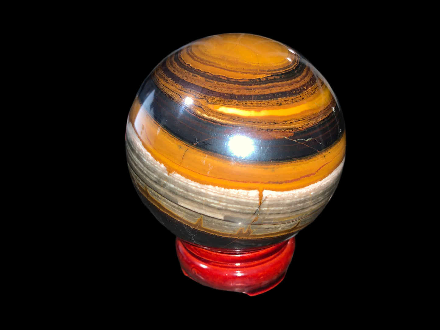 3.3" Red Tiger Iron Sphere