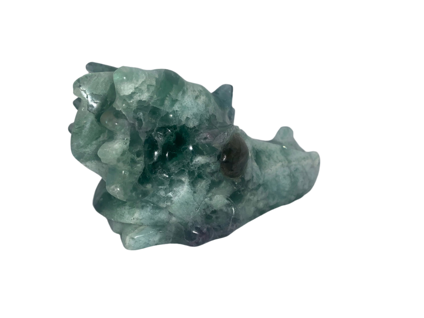 5.4" Fluorite Dragon Skull w/ Labradorite Eyes