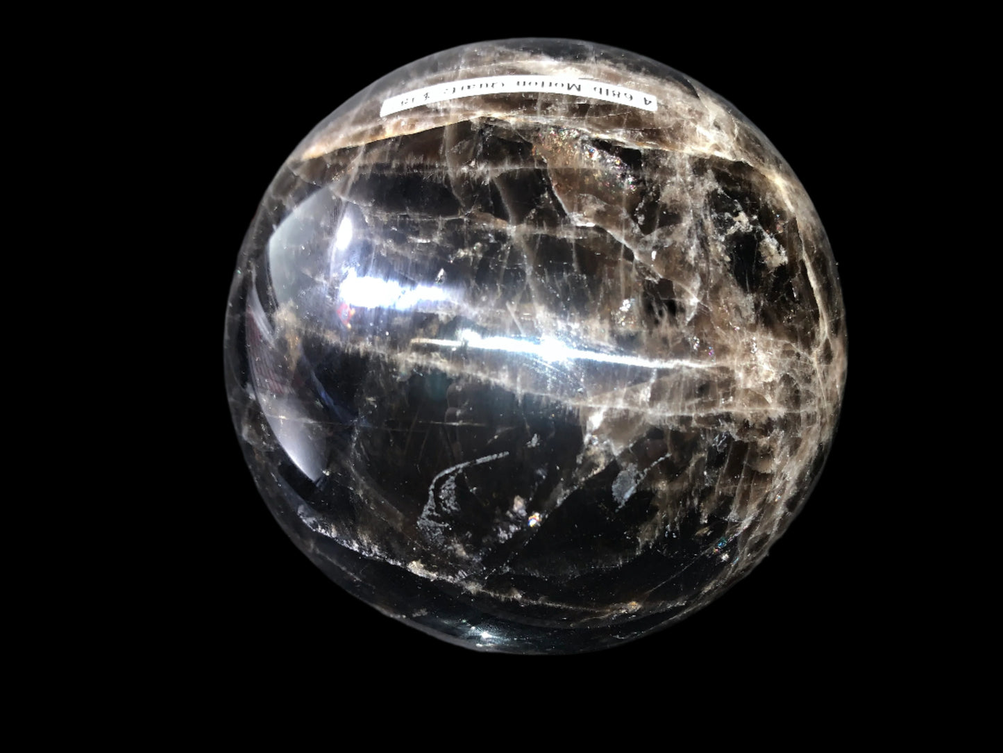 4.4" Morion Quartz Sphere w/ Rainbows