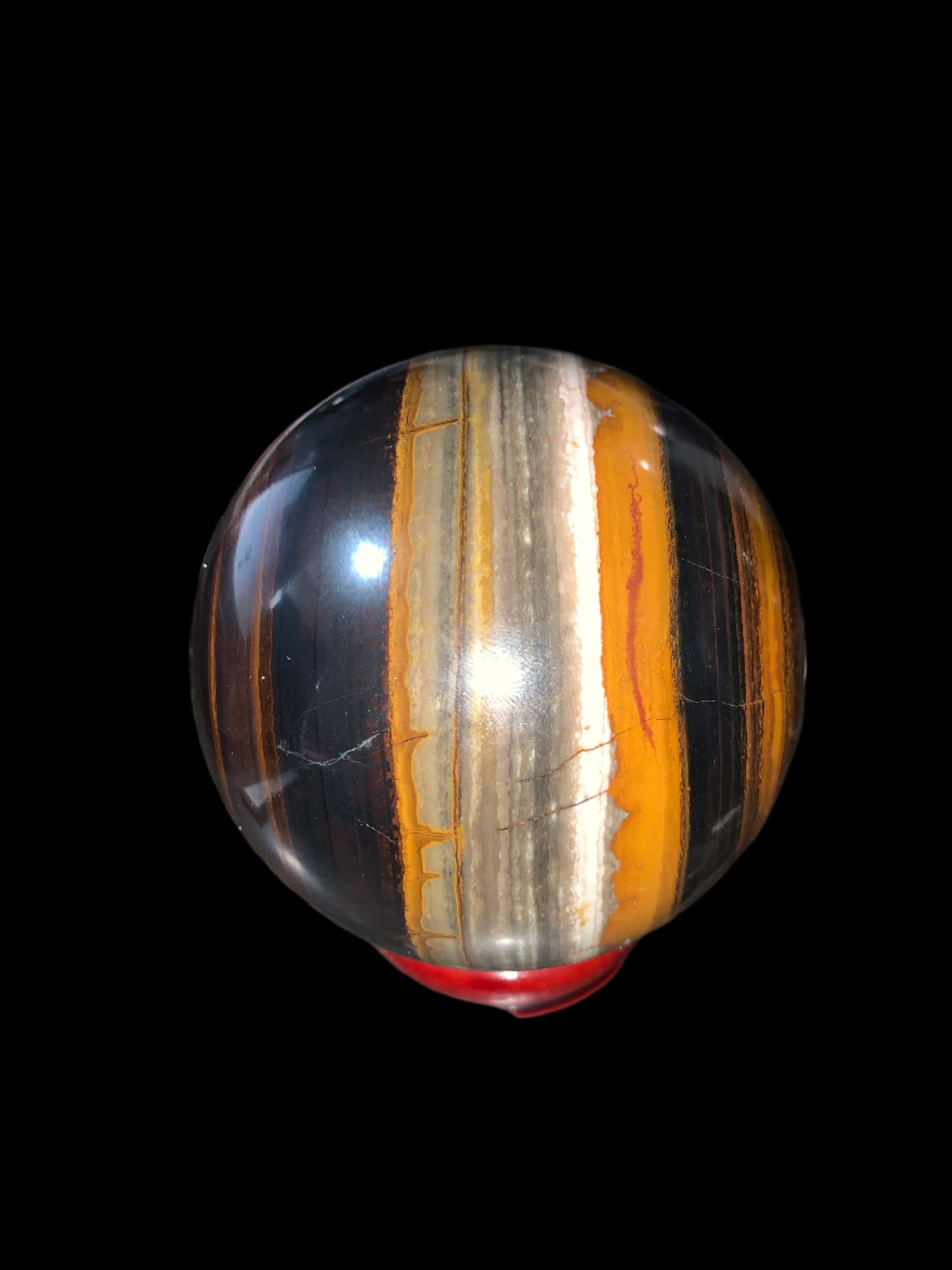 3.3" Red Tiger Iron Sphere