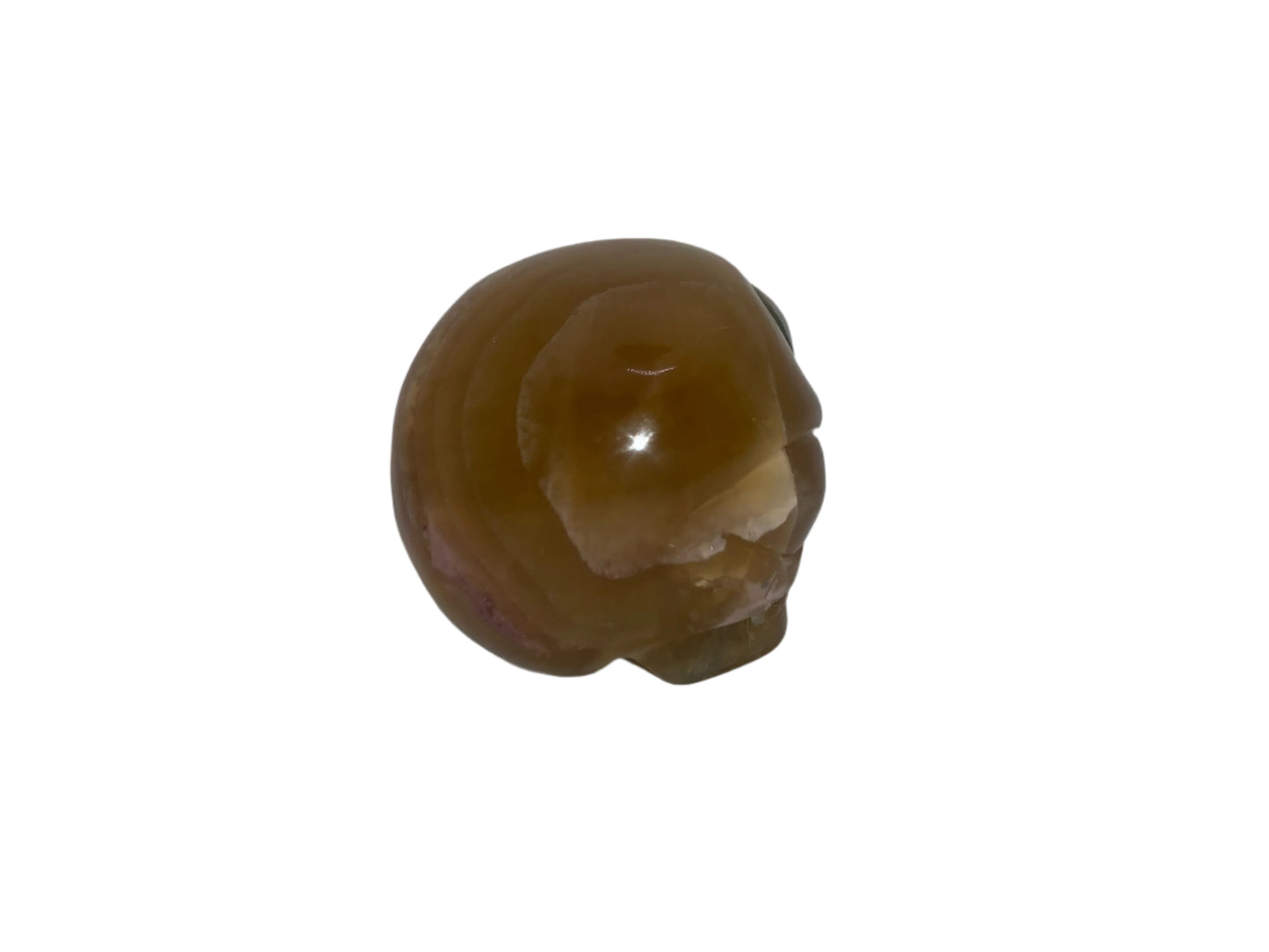 Calavera de niño estrella de fluorita dorada de Leandro