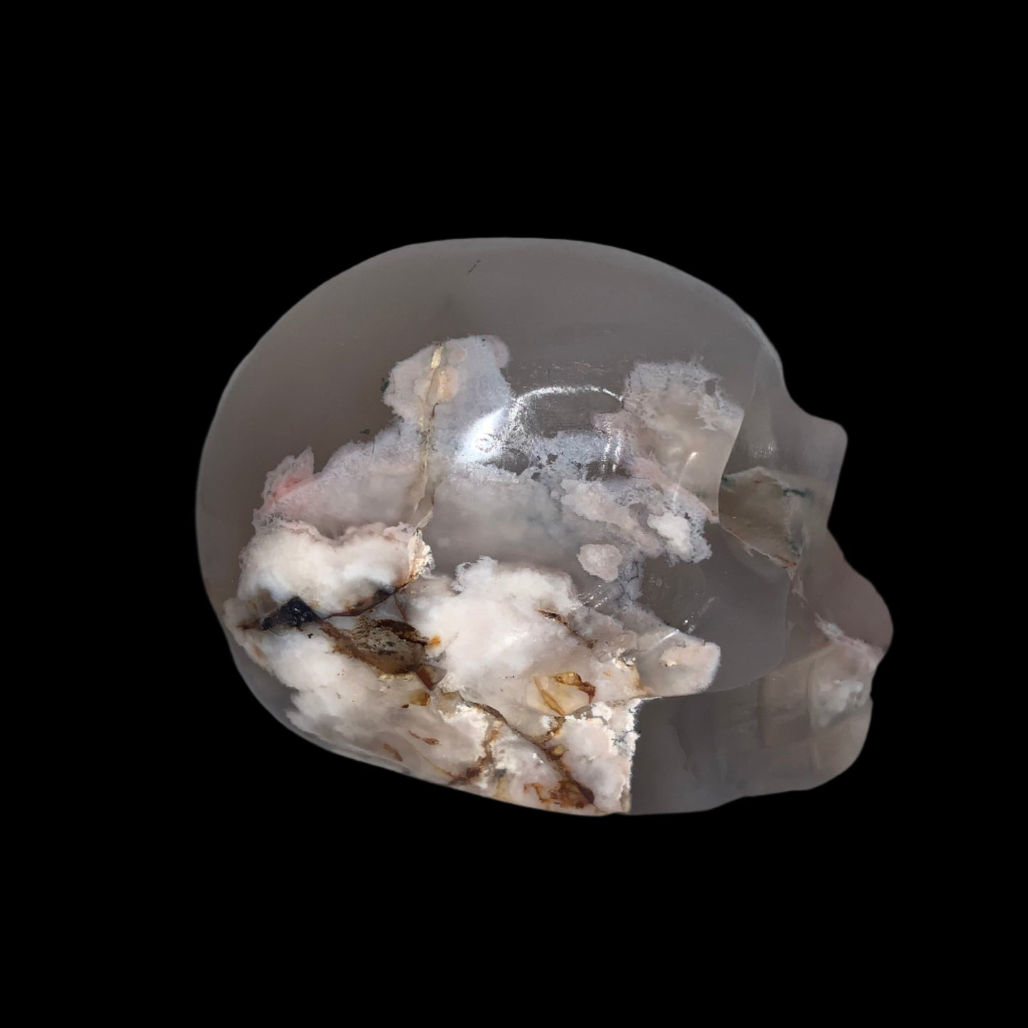2.7" Flower Agate Skull