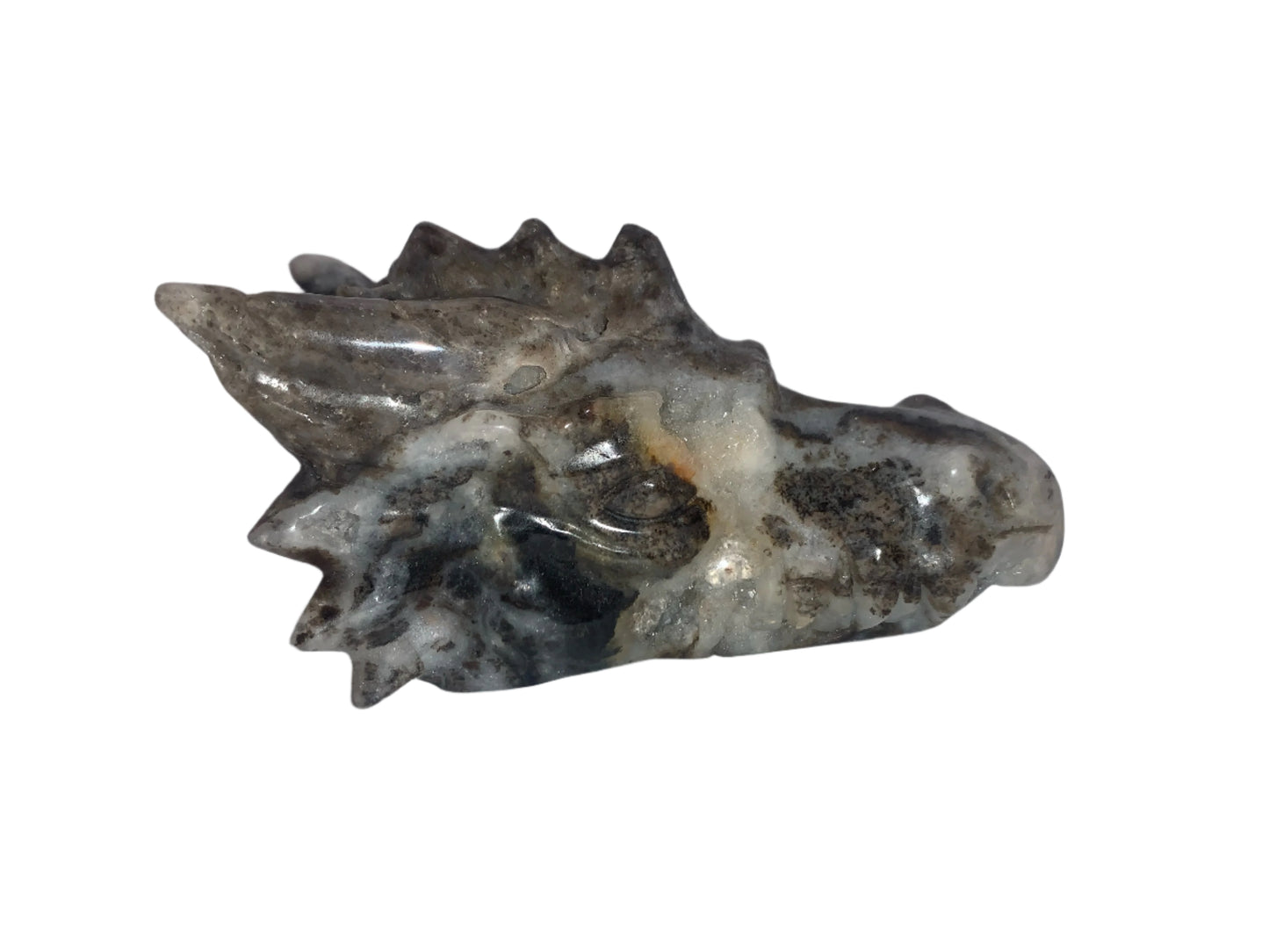 Dragón de esfalrita de 4,4" con geodas