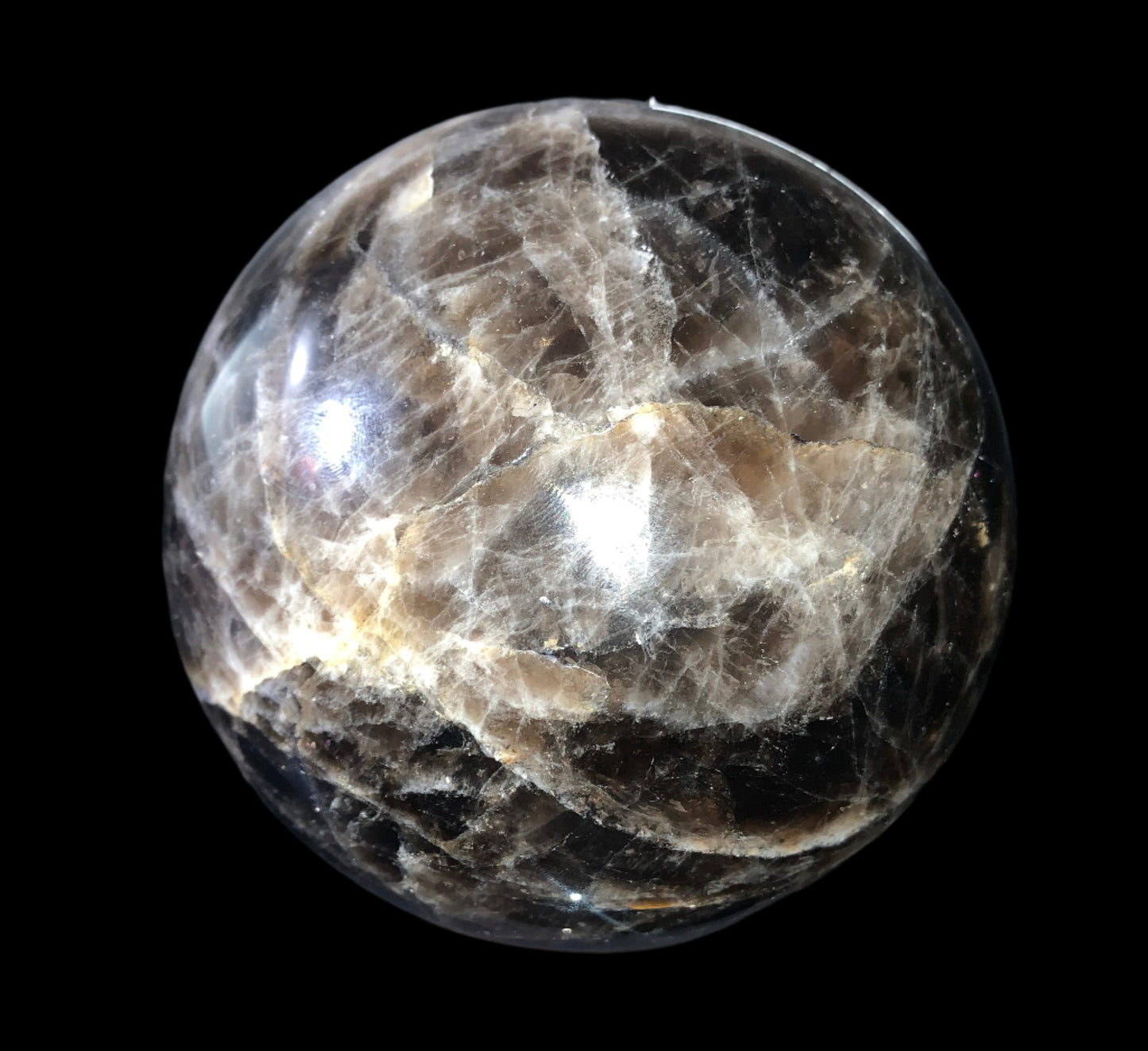 4.4" Morion Quartz Sphere w/ Rainbows