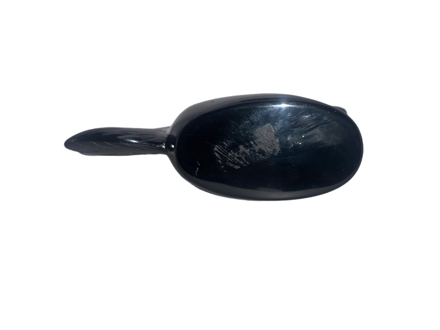 7" Black Obsidian Unicorn w/ Sterling Horn & Ruby Eyes