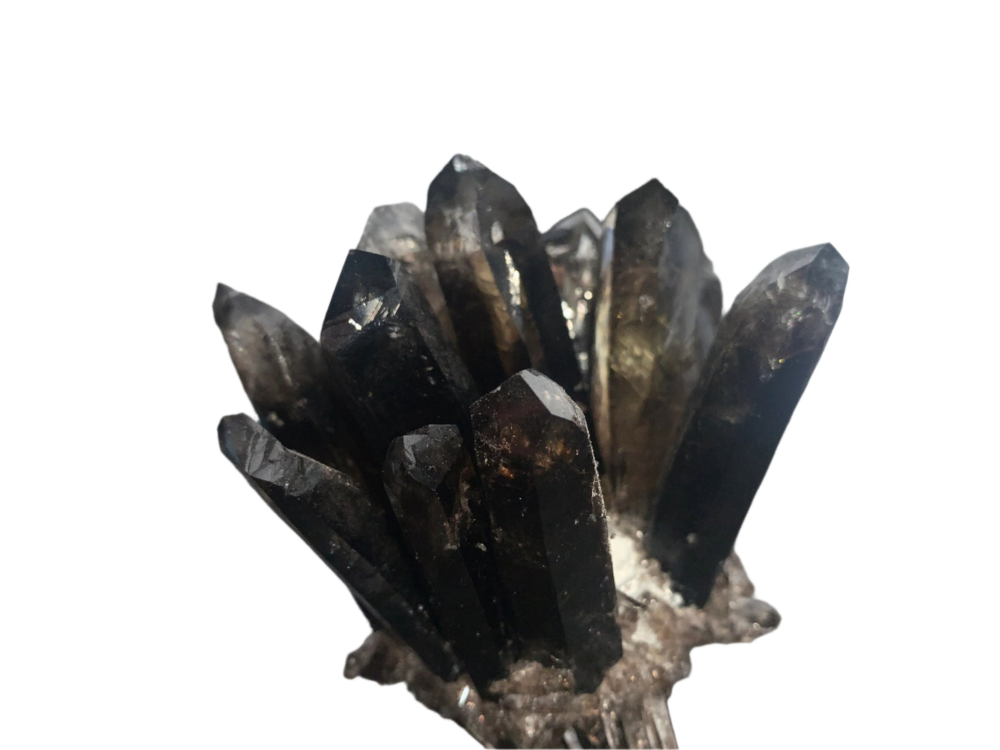 Cúmulo de cuarzo ahumado en forma de cavidad de 3,4"