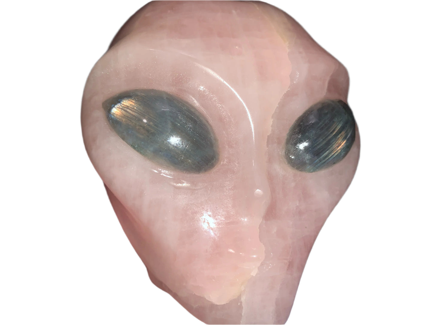 Ser estelar de cuarzo rosa de 4,8" con ojos de labradorita